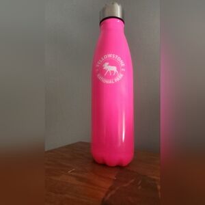 Pink Yellowstone National Park Water Bottle .stainless steel . only used 1x